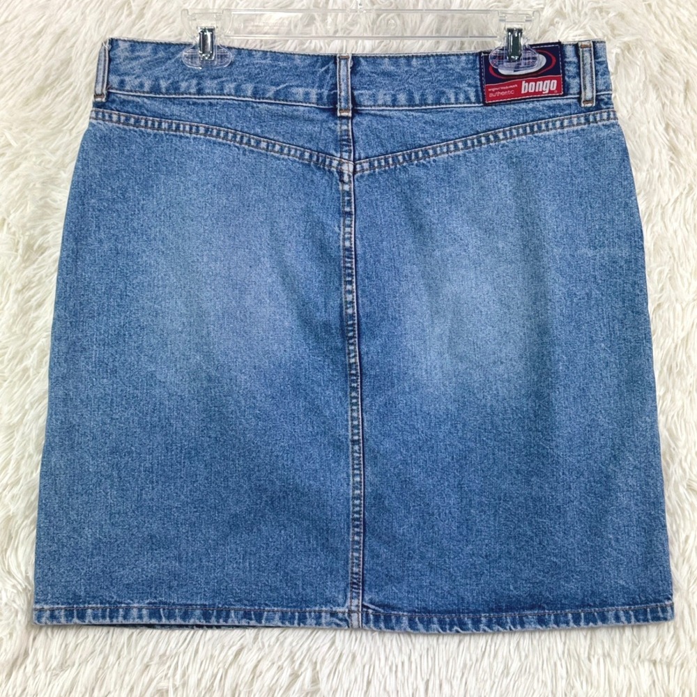 Vintage Y2K Bongo Wide Waist Hipster Denim Skirt Size 11 - Picture 3 of 6